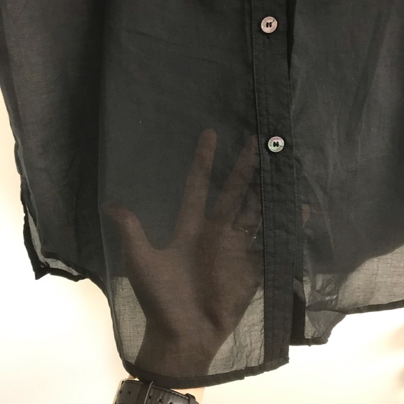 AUTH BURBERRY Sheer Bottom Down Shirt - Picture 3 of 5